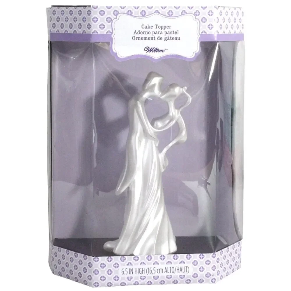 The First Kiss Wilton Wedding Anniversary Cake Topper Shimmer‎ White 202-9417